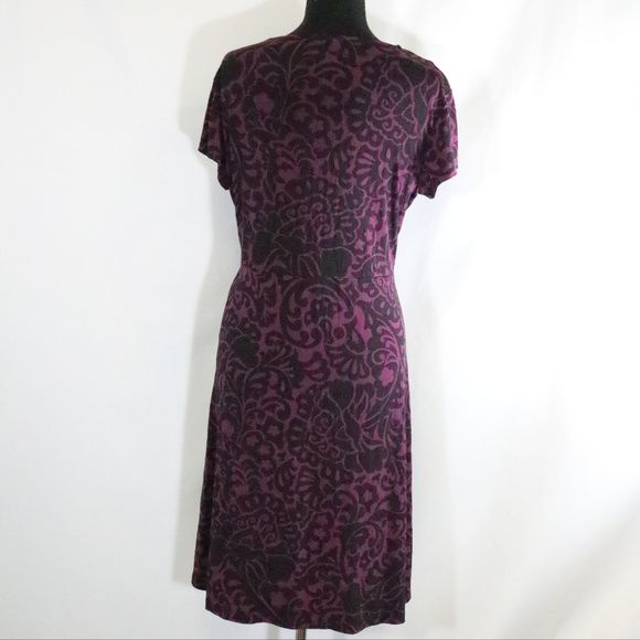 APT 9 Purple Paisley Print Stretch Dress - Picture 3 of 7